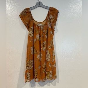 Orange floral dress